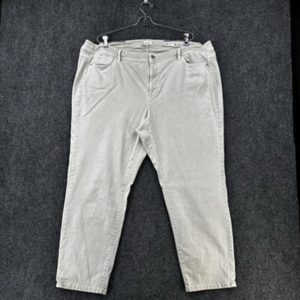 J Jill Off White Jeans Women’s Plus 22 Authentic Fit Slim Ankle Coastal Casual